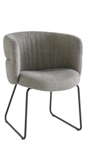 Armlehnstuhl Milana - Stoff, Grau