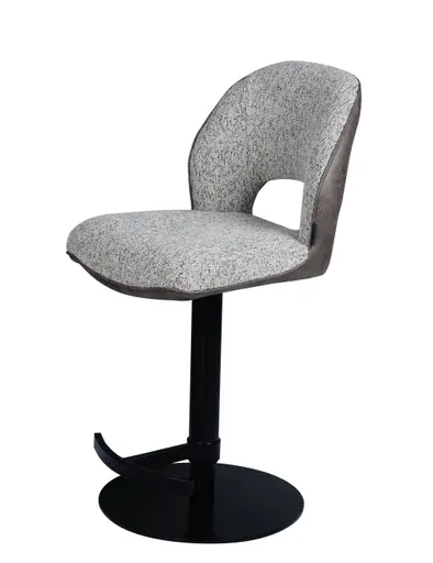 Barhocker MAILE - drehbar, höhenverstellbar, Stoff, Braun