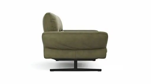 Sofa Alexander - 3-Sitzer inkl. Kopfstütze/Armlehne verstellbar, Leder, Olive