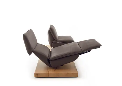 Sofa - 2-Sitzer, Relaxfunktion motorisch, Leder, Dunkelbraun