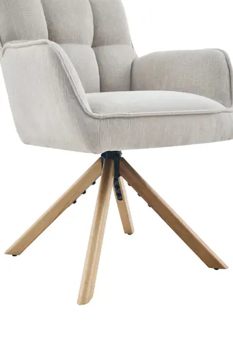 Armlehnstuhl - drehbar, Stoff, Beige
