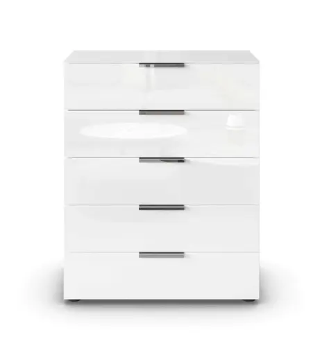 Kommode RIPP- Weiß, Glas, Weiß