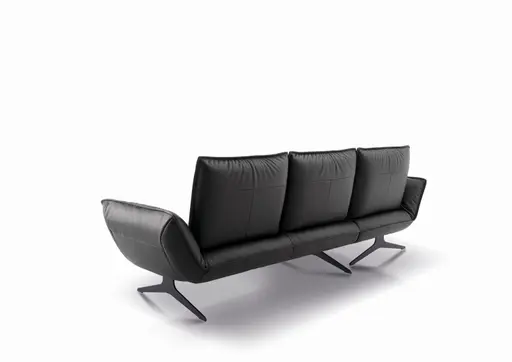 Ecksofa - Longchiar links mit 2-Sitzer, Rückenlehne/Armlehne verstellbar, Leder, Lava