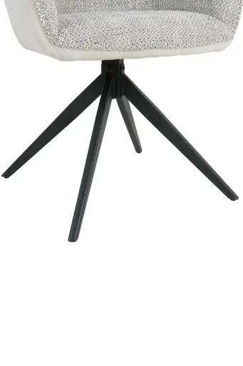 Armlehnstuhl - drehbar, Stoff, Grau, Vintage Creme