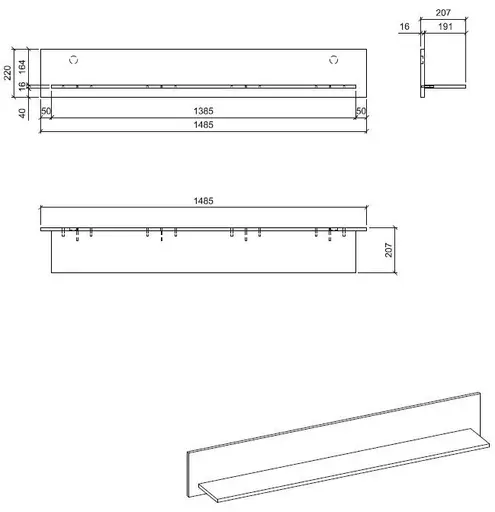 Wandboard- Eiche Dekor