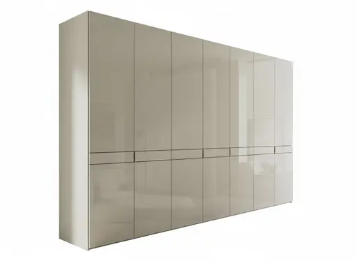 Drehtürenschrank - B ca. 298 cm, Sandglas, Dekor Sand