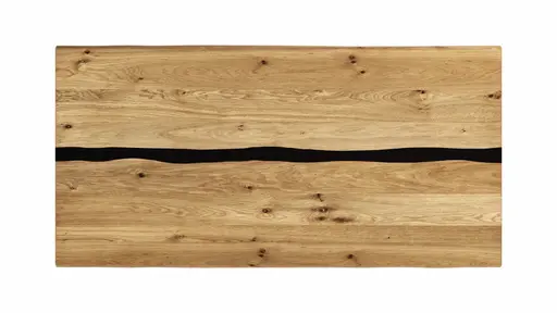 Esstisch Kima - LB ca. 200x100 cm, Wildeiche massiv mit Epoxid-Harz