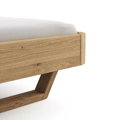 Bettgestell 1660 - Liegefläche ca. 200x200 cm, Wildeiche geölt, sandgestrahlt