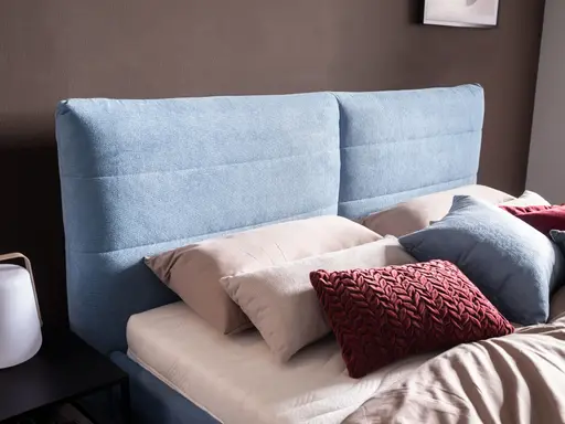 Polsterbett - Liegefläche ca. 180x200 cm, Stoff, Hellblau