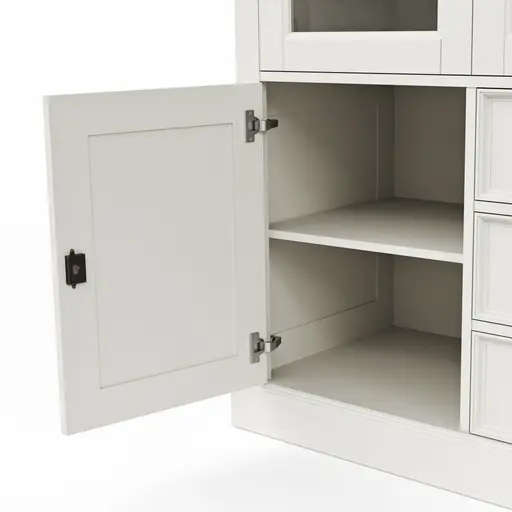 Highboard Louisiana - teilmassiv, Weiß