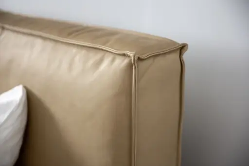 Bett Alvito - Liegefläche ca. 180x200 cm, Leder, Cappuccino