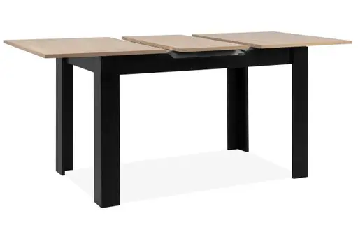 Esstisch - ausziehbar, LB ca. 125x80 cm, Artisan Eiche Nachbildung, Schwarz