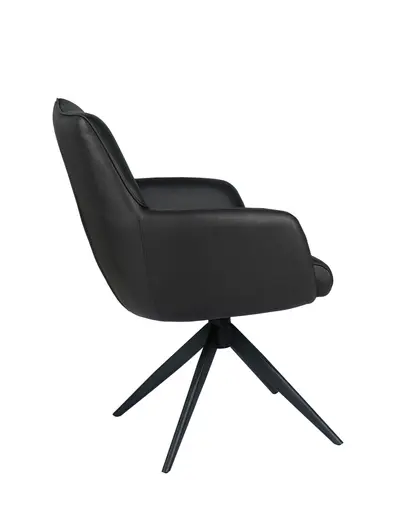 Armlehnstuhl MANON - drehbar, Stoff, Schwarz