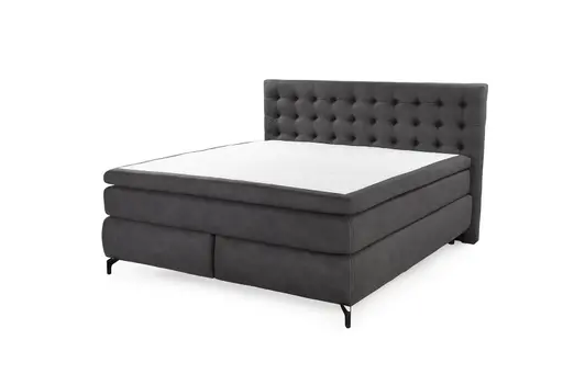 Boxspringbett- Liegefläche ca. 180x200 cm, Stoff, Grau