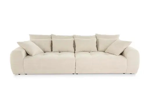 Megasofa JANNI - 3-Sitzer, Stoff, Creme