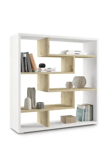 Raumteiler - B ca. 130 cm, Weiß, Asteiche