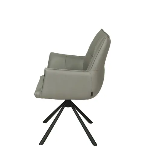 Armlehnstuhl MAKANA - drehbar, Stoff, Hellgrau
