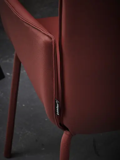 Armlehnstuhl 4900 - Leder, Rot, Innenliegendes Gestell, Lederbezogen