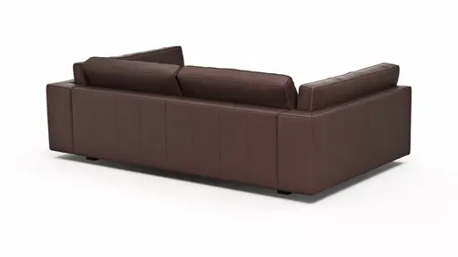 Sofa Aprino 3 - 3,5-Sitzer XXL, Dickleder, Dunkelbraun, Armlehne Kissen
