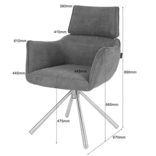 Armlehnstuhl MASHA - drehbar, Stoff, Petrol