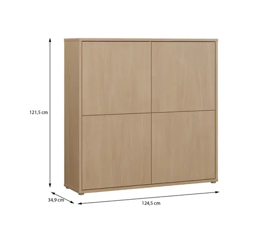 Kommode FAID- B ca. 124 cm, Sandeiche Dekor