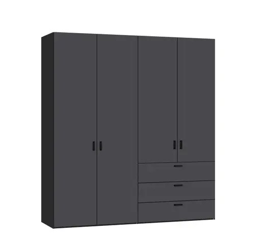 Drehtürenschrank JOIN IT- B ca. 202 cm, Schwarz, Anthrazit