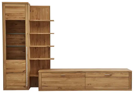 Wohnwand Faro Plus - BHT ca. 313x213x54 cm, Wildeiche massiv