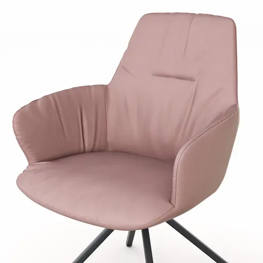 Armlehnstuhl Pegara - Leder, Mauve