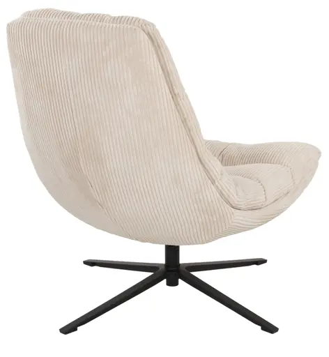 Relaxsessel mit Hocker - drehbar, Cord, Beige