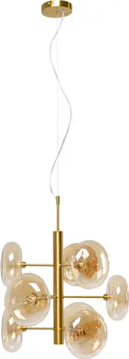 Deckenleuchte- Stahl. Messing, beschichtet, Goldfarben, Glas, beschichtet
