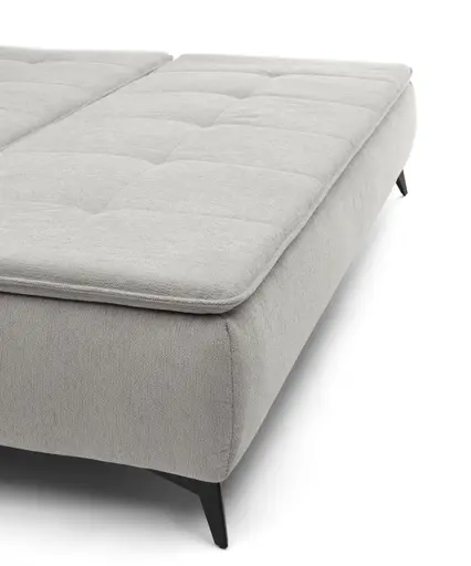 Sofa JANIN - 2-Sitzer, Schlaffunktion mit Bettkasten, Stoff, Grau
