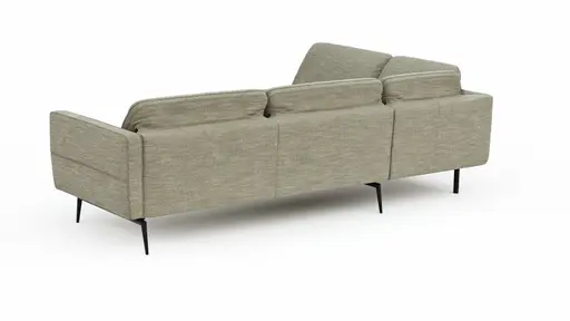 Ecksofa Estrela - Ecke links mit 2,5-Sitzer inkl. Rücken-/Armlehne verstellbar, Stoff, Olive