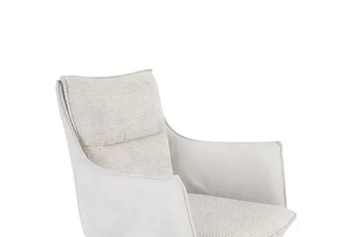 Armlehnstuhl MANDY - drehbar, Stoff, Silbergrau