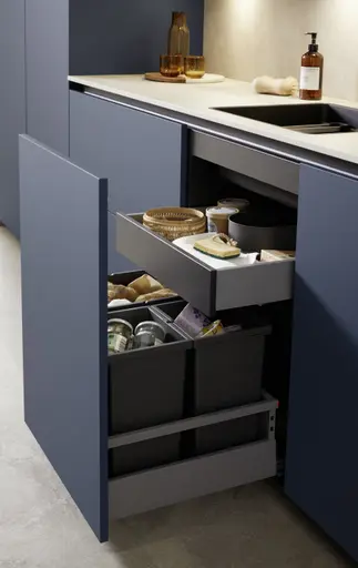 Inselküche 51.230 CO 1V1 525, Rillenoptik Eiche dunkel 