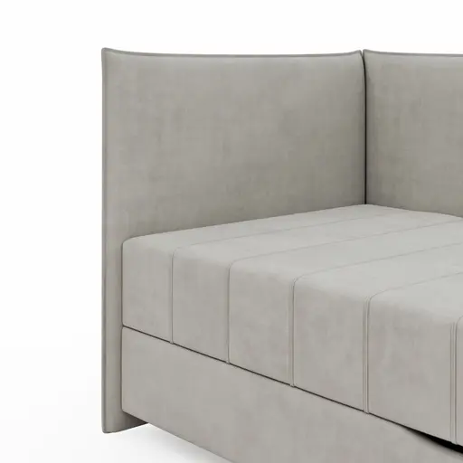 Polsterliege Evora - Liegefläche ca. 90x200 cm, Stoff, Hellgrau