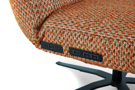 Liege - Relaxfunktion motorisch mit Akku, Stoff, Orange