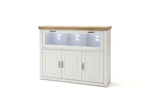 Highboard - mit Beleuchtung, Pinie Nachbildung