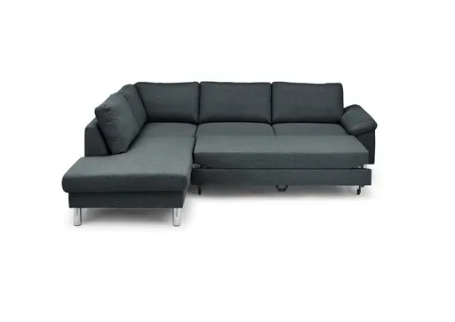 Ecksofa COOL - Ecke links mit 2,5-Sitzer, Querschläfer, Stoff, Anthrazit