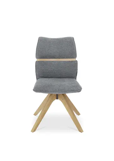 Stuhl MAROU - drehbar, Stoff, Graublau