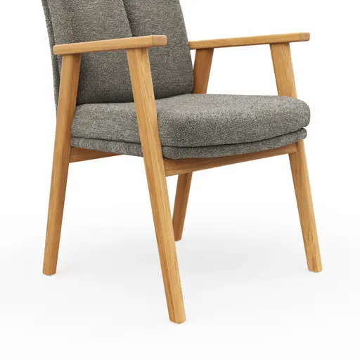 Armlehnstuhl Flore 2 - Stoff, Steingrau