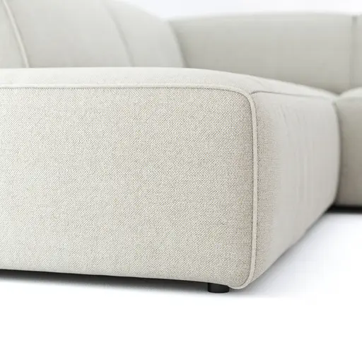 Ecksofa Elementos - Ecke links mit 2,5-Sitzer, Stoff, Natur