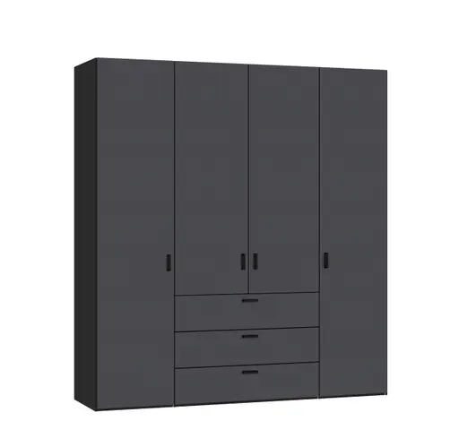 Drehtürenschrank JOIN IT- B ca. 202 cm, Schwarz, Anthrazit