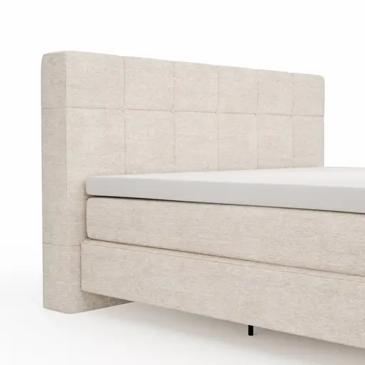 Boxspringbett Alpin - Liegefläche ca. 180x200 cm, Stoff, Graubeige