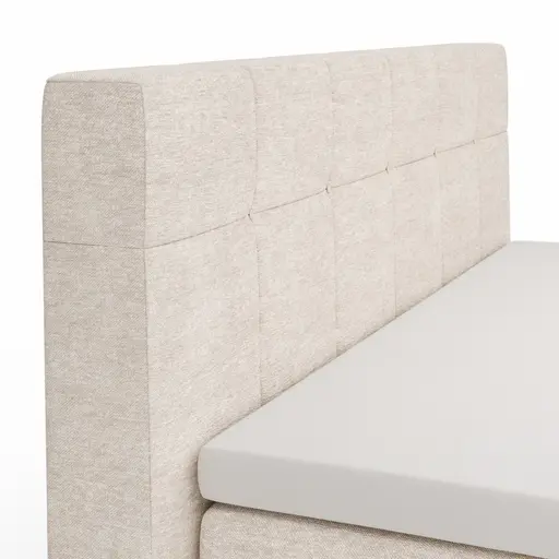 Boxspringbett Alpin - Liegefläche ca. 180x200 cm, Stoff, Graubeige