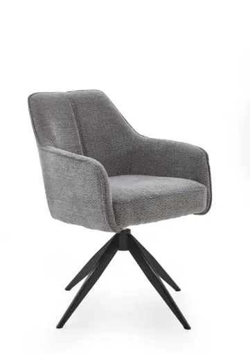 Schalensessel - Stoff, Grau, drehbar