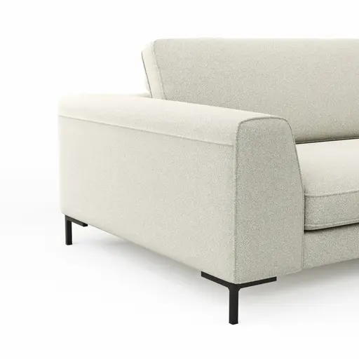 Ecksofa Solano - 2,5-Sitzer mit Longchair Rechts, Boucle, Natur