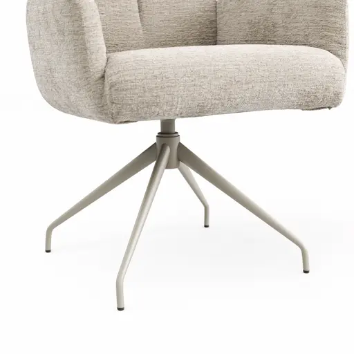 Armlehnstuhl Evania - Dreh und Relax-Funktion, hoher Rücken, Stoff, Ecru