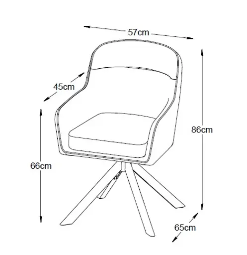 Armlehnstuhl - drehbar, Stoff, Rost