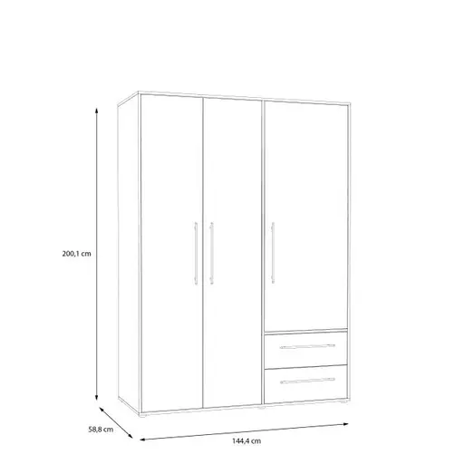 Drehtürenschrank FATHIE- B ca. 144 cm, Eiche Dekor Artisan