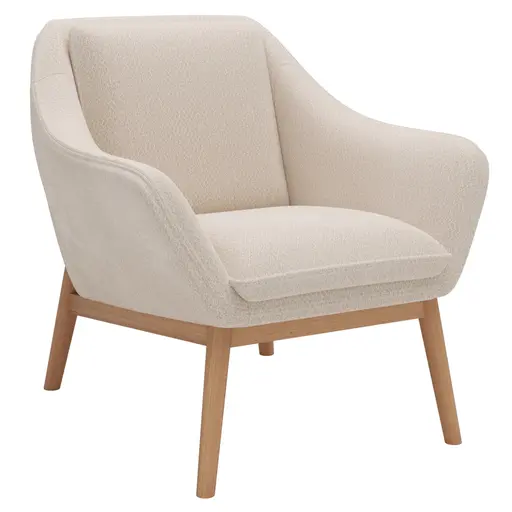 Sessel Karasu - Posh, Stoff, Creme